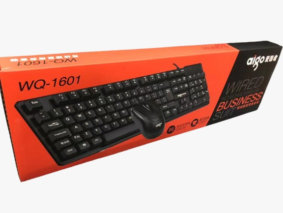 AIGO Business Wired Keyboard with Mouse – Reliable Performance for Professionals