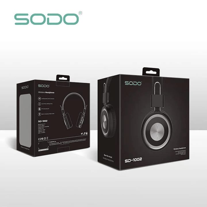 "SODO SD-1002 Bluetooth Headphones - Wireless, HiFi Sound, Comfortable & Stylish Audio Experience"