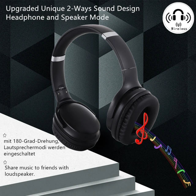 SODO MH-13 Wireless Headphones & Speaker 2-in-1 - HiFi Stereo Sound with Bluetooth-Compatible 5.1